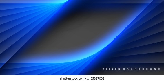 Blue light line shadow dark grey luxury background
