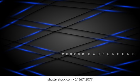 Blue light line shadow dark grey luxury background
