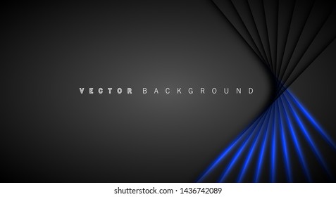Blue light line shadow dark grey luxury background
