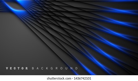 Blue light line shadow dark grey luxury background
