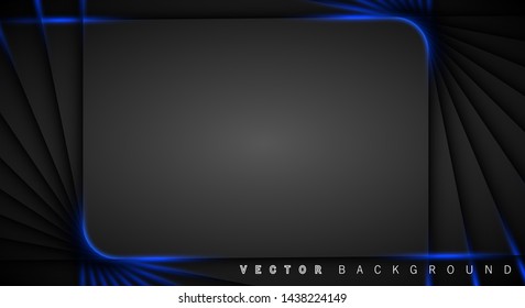 Blue light line shadow dark grey luxury background
