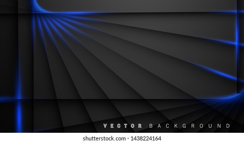 Blue light line shadow dark grey luxury background
