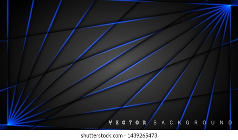 Blue light line shadow dark grey luxury background
