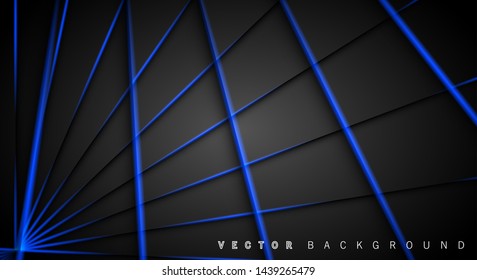 Blue light line shadow dark grey luxury background
