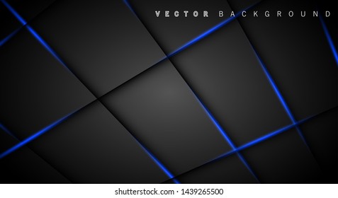 Blue light line shadow dark grey luxury background
