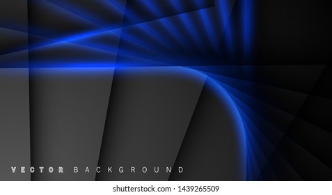 Blue light line shadow dark grey luxury background
