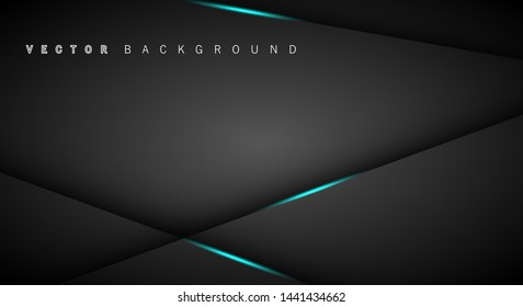 Blue light line shadow dark grey luxury background. vector design
