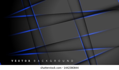 Blue light line shadow dark grey luxury background
