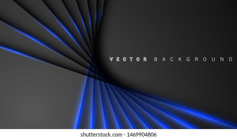 Blue light line shadow dark grey luxury background
