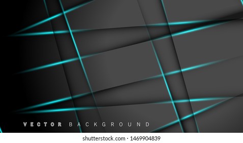 Blue light line shadow dark grey luxury background
