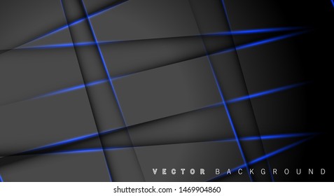 Blue light line shadow dark grey luxury background
