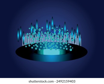 Blue light lines, fiber optics, speed lines, futuristic background for wireless data transmission of 5g or 6g technology, high speed internet in abstract. sstkBackgrounds