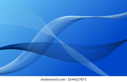 linhas de luz azuis ondulam curvas no plano de fundo abstrato gradiente suave