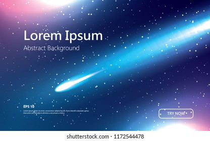 blue light meteor space background 