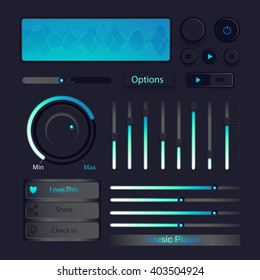 blue light music player vector 