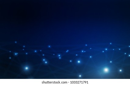 Blue light network background. Vector illustration.