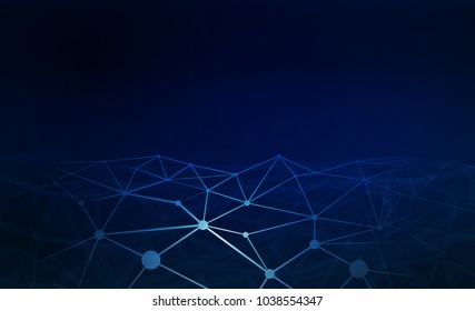 Blue light network background. Vector illustration.