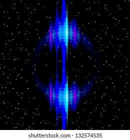 blue light in the night sky