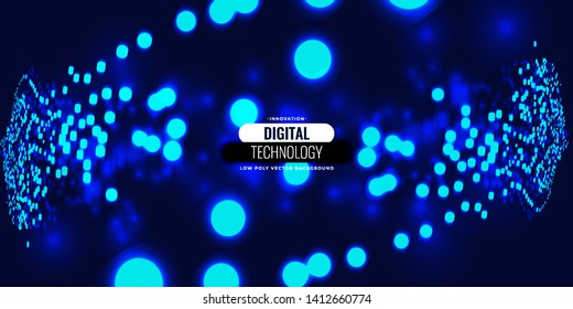 Blue light particle background. Blur circle composition. Futuristic abstract background.- Eps10 Vector