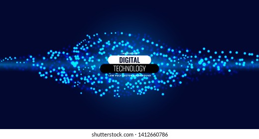Blue light particle background. Blur circle composition. Futuristic abstract background.- Eps10 Vector