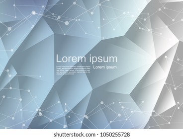 Blue Light Polygonal Mosaic Background, Vector illustration 