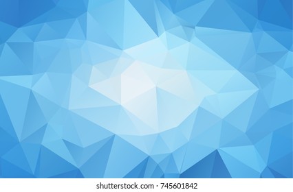 Blue Light Polygonal Mosaic Background, Vector illustration, Business Design wall background with vignette