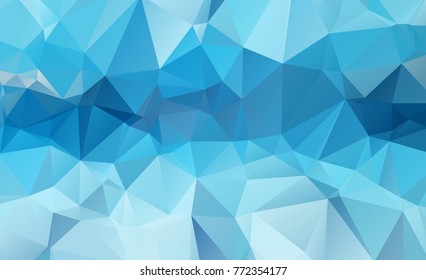Blue Light Polygonal Mosaic Background, Vector illustration, Business Design wall background with vignette