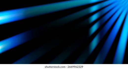 Blue Light Rays Abstract Background with Dark Gradient