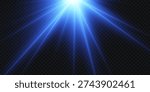 Blue light rays emitting from above creating a bright, glowing effect on a dark background