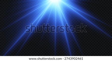 Blue light rays emitting from above creating a bright, glowing effect on a dark background