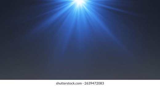 Blue light rays of light and star explosion.