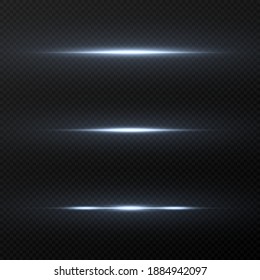 Luz azul. Líneas de luz azules brillantes. Flash de luz sobre fondo transparente aislado. Papúa Nueva Guinea. Imagen vectorial.