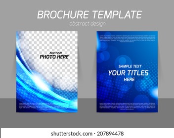 Blue light shine glow wave design for flyer