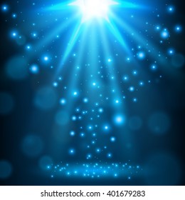 Blue light shining background