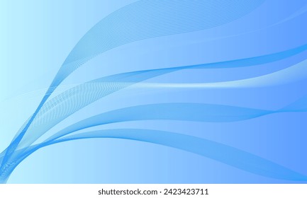 blue light smooth lines wave curves with soft gradient abstract background