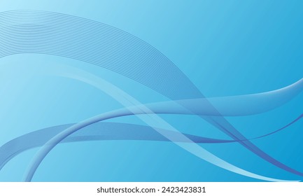 blaue, glatte Linien Wellenkurven mit weichem Farbverlauf-abstraktem Hintergrund