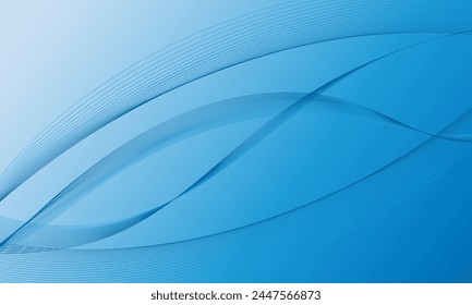 luz azul con líneas suaves curva de onda sobre fondo abstracto degradado