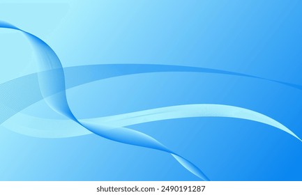 luz azul líneas suaves ondulan curvas sobre gradiente suave fondo abstracto