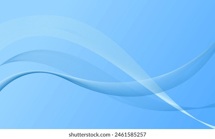 blue light soft lines wave curves on gradient abstract background