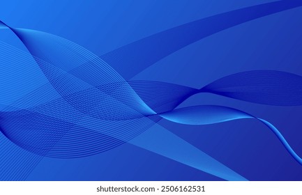 blue light soft lines wave curves with soft gradient abstract background