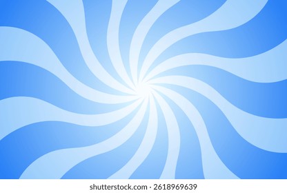 Blue light spiral background illustration. Groovy background. Waves, swirl, twirl pattern. Twisted and distorted vector texture in trendy retro psychedelic style. Y2k aesthetic.