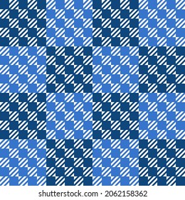 Blue and light blue squares, on which there are smaller squares of diagonal white lines, but also in a checkerboard pattern.