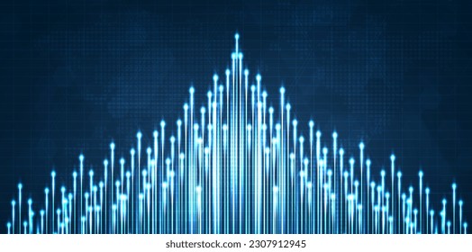 Racha de luz azul, fibra óptica, línea de velocidad, fondo futurista para transmisión inalámbrica de datos de tecnología 5g o 6g, Internet de alta velocidad en abstracto. concepto de red de internet. diseño vectorial.