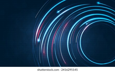 Blue light streak, fiber optic, speed line, futuristic background for 5g or 6g technology wireless data transmission, high-speed internet in abstract. internet network concept. vector design.