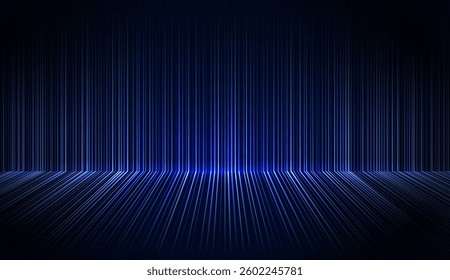 Blue light streak, fiber optic, speed line, futuristic background. technology wireless data transmission, high-speed internet in abstract. internet network concept. vector design.