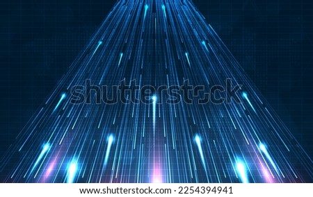 Blue light streak, fiber optic, speed line, futuristic background for 5g or 6g technology wireless data transmission, high-speed internet in abstract. internet network concept. vector design.