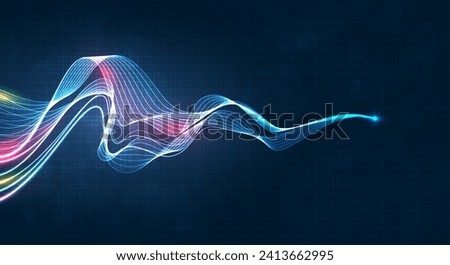 Blue light streak, fiber optic, speed line, futuristic background for 5g or 6g technology wireless data transmission, high-speed internet in abstract. internet network concept. vector design.