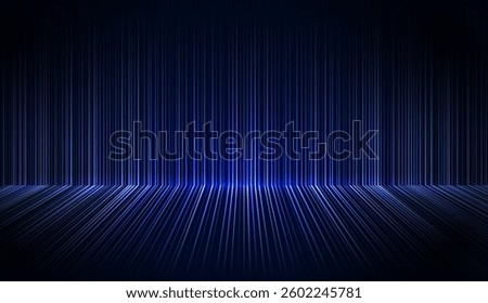 Blue light streak, fiber optic, speed line, futuristic background. technology wireless data transmission, high-speed internet in abstract. internet network concept. vector design.