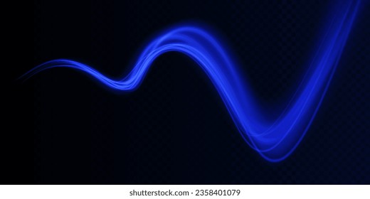 Blue light trail, wave speed, trace line twirl