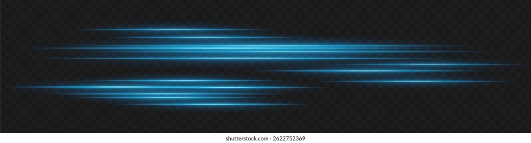 Blue light trails with offset layers express acceleration, urgency, and aggressive energy often seen in action-style digital visuals.